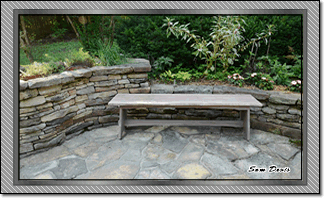 Walnut Bench on Patio image